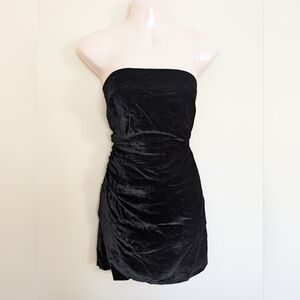 House Of Harlow Strapless Velvet Mini Dress Medium Black